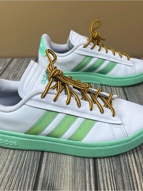 Adidas Grand Court Alpha White and Green Shoes Men's 9.5